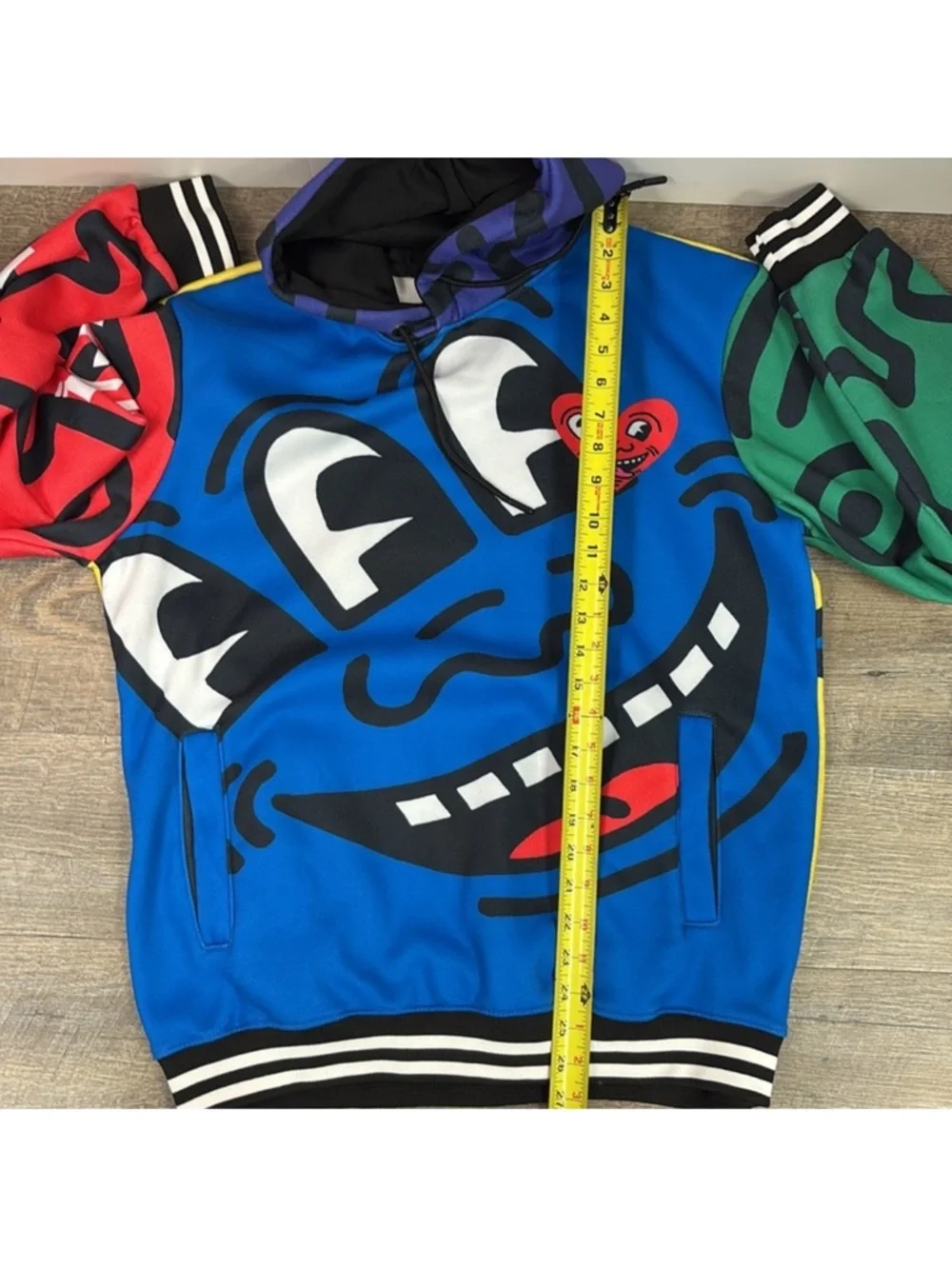 Keith Haring/Members Only Multicolor Graphic Pullover Hoodie with HeartMotif NWT - Picture 7 of 11